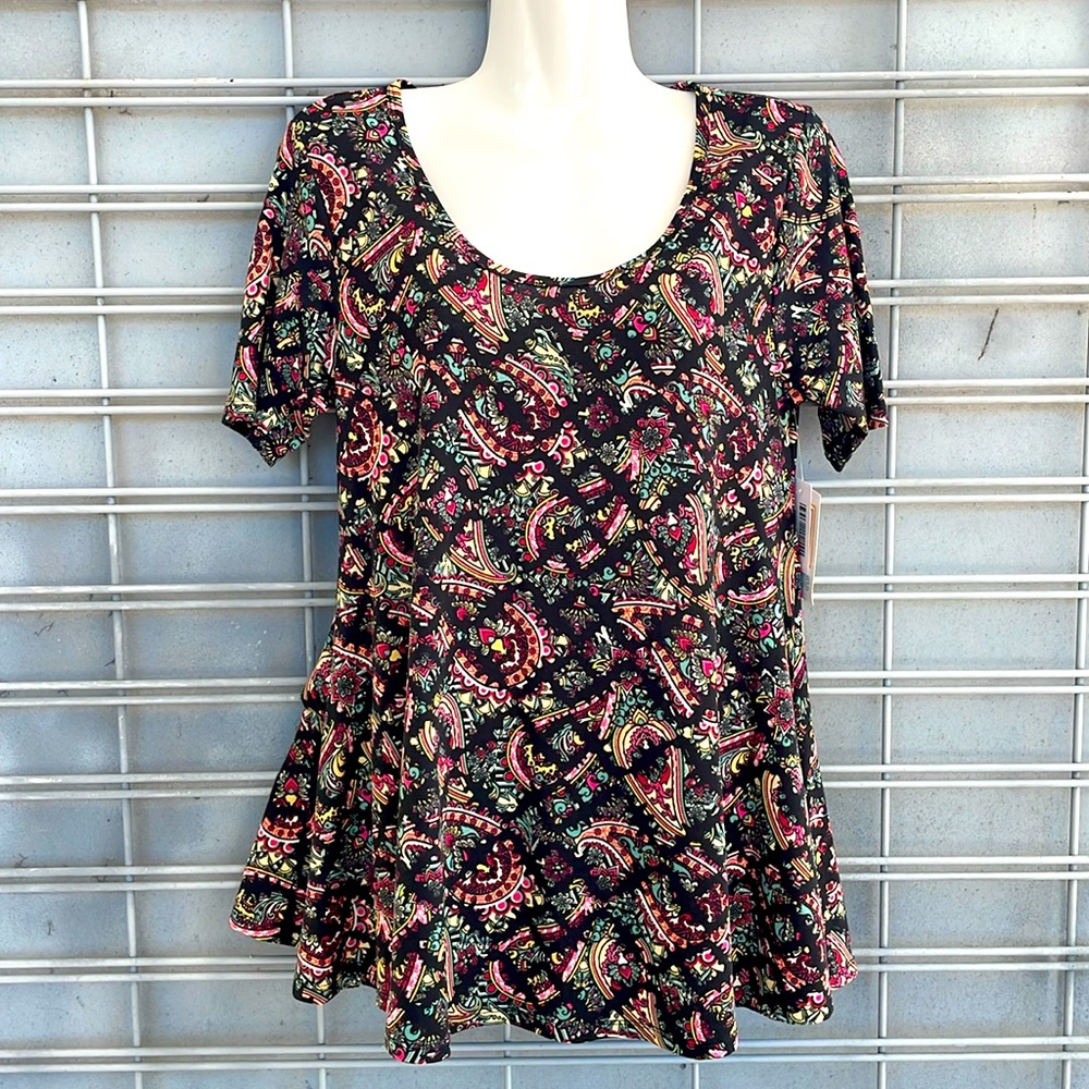 LulaRoe Paisley Printed Perfect T High Low Top-#0186